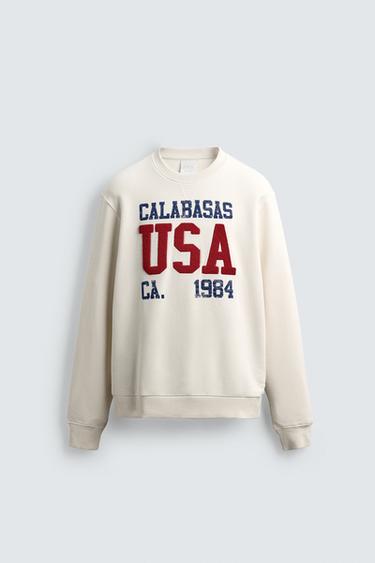 PATCHED SLOGAN SWEATSHIRT - Ecru by Zara
