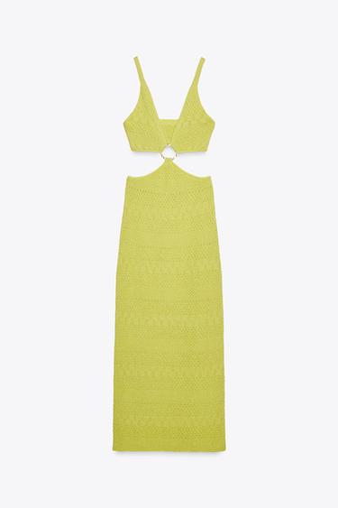 CUT-OUT KNIT DRESS - Lime by Zara - Image 0