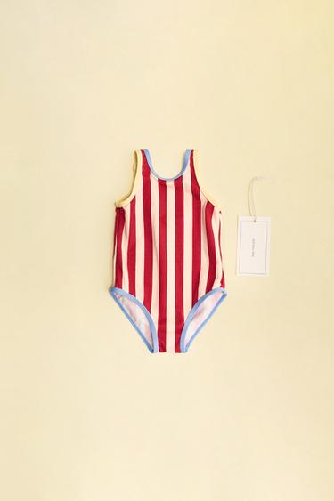 ZARA TIMELESS - BAÑADOR RAYAS - Crudo / Rojo de Zara