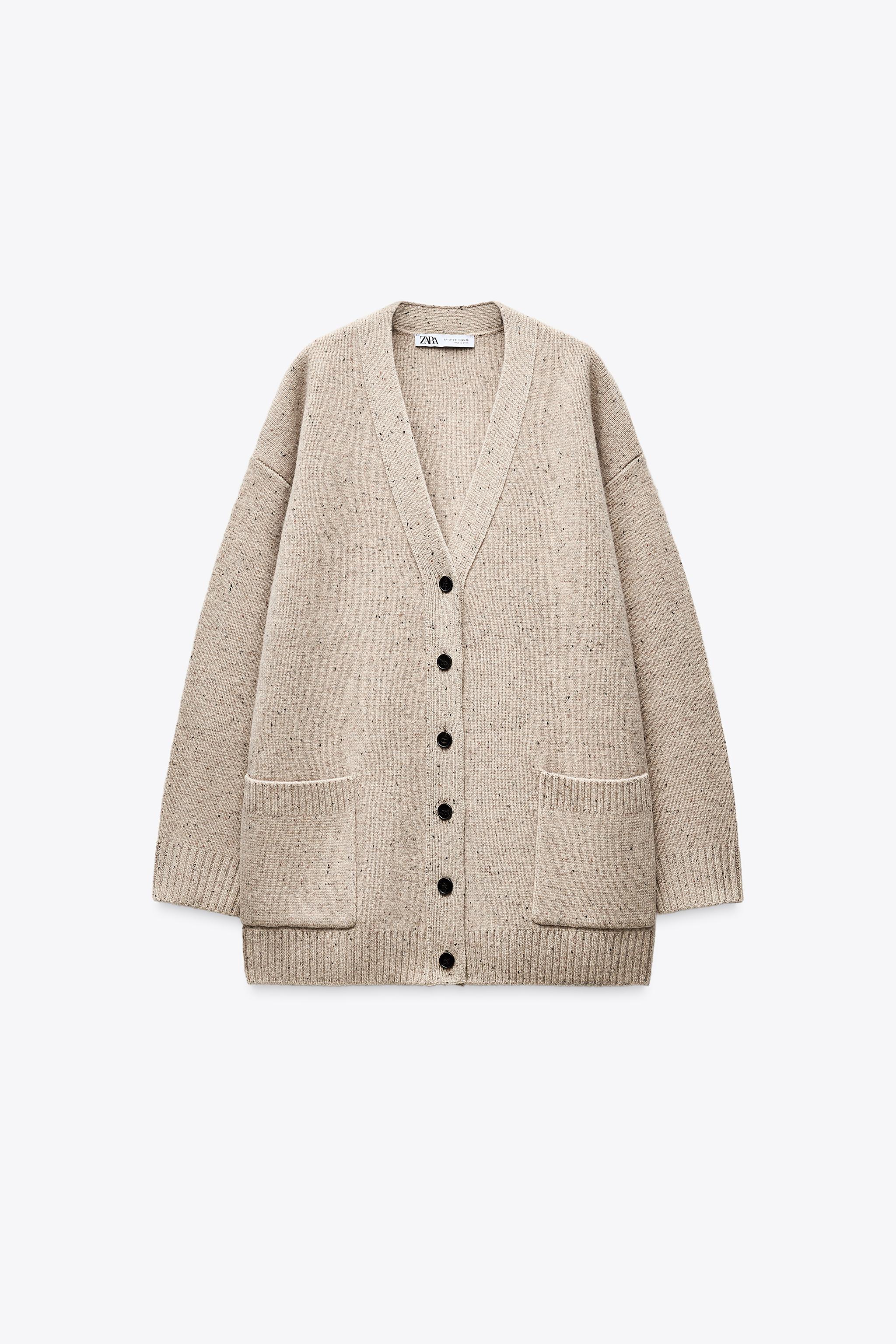 ウール100% オーバーサイズカーディガン - ベージュ | ZARA ウール100% オーバーサイズカーディガン - ベージュ | ZARA