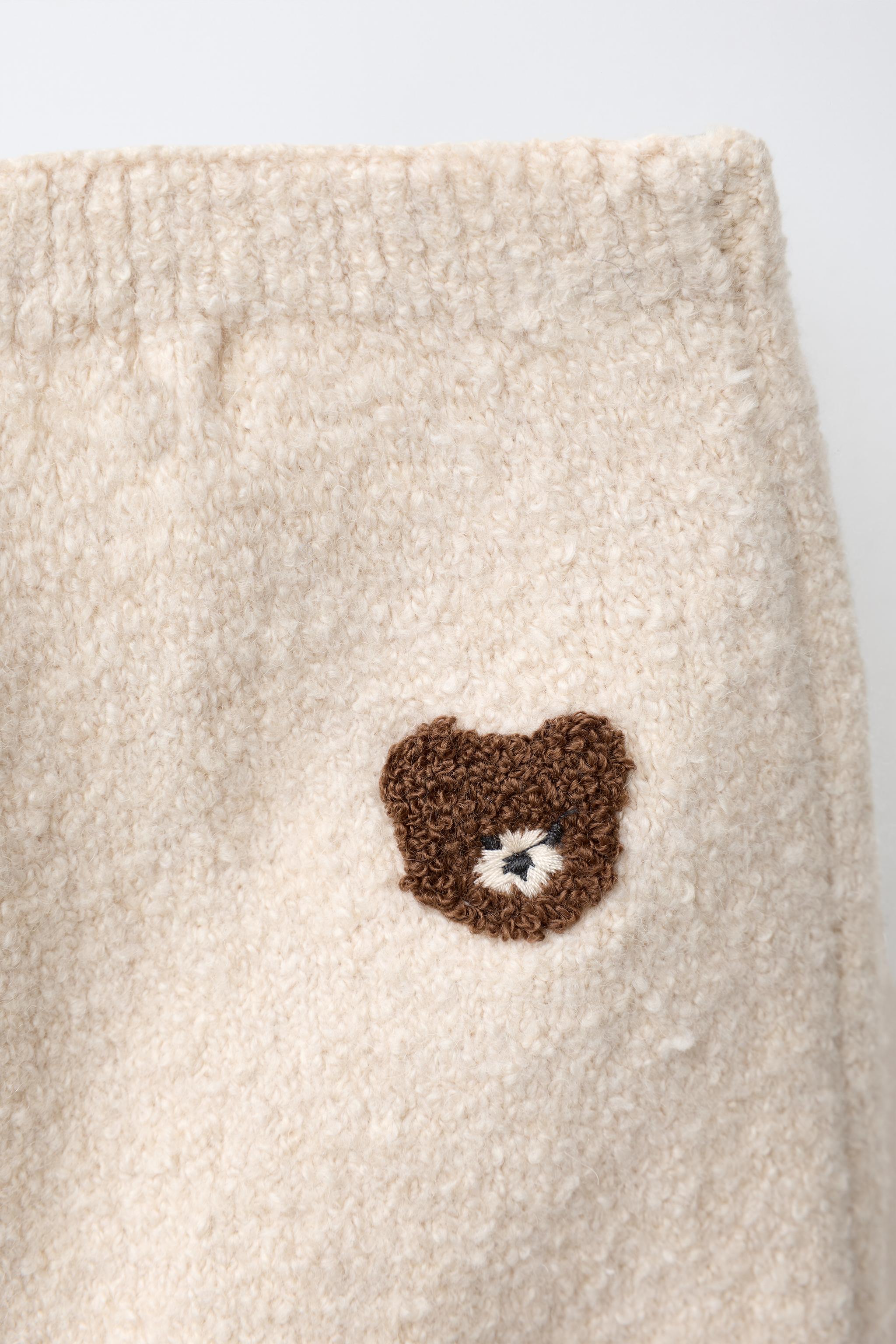 Детские брюки Zara EMBROIDERED BEAR KNIT PANTS — фото 4