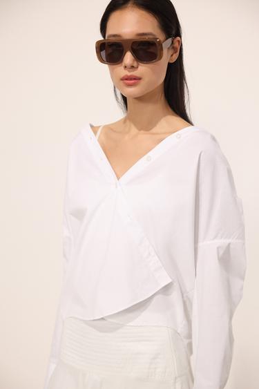 ÁO SƠ MI POPLIN CƠ BẢN - Màu trắng từ Zara