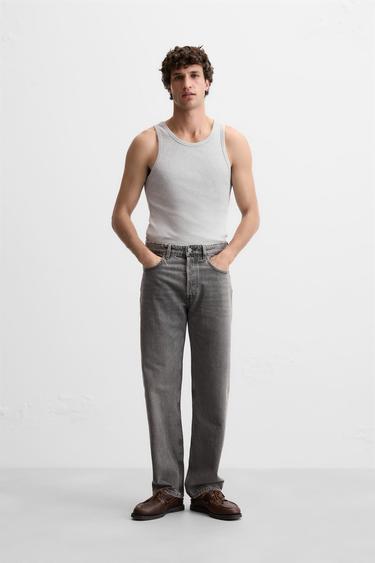 RIBBED TANK TOP - Grey marl by Zara