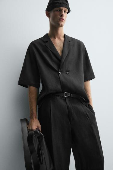 CHEMISE KIMONO 100 % LIN - Noir de Zara - Image 4
