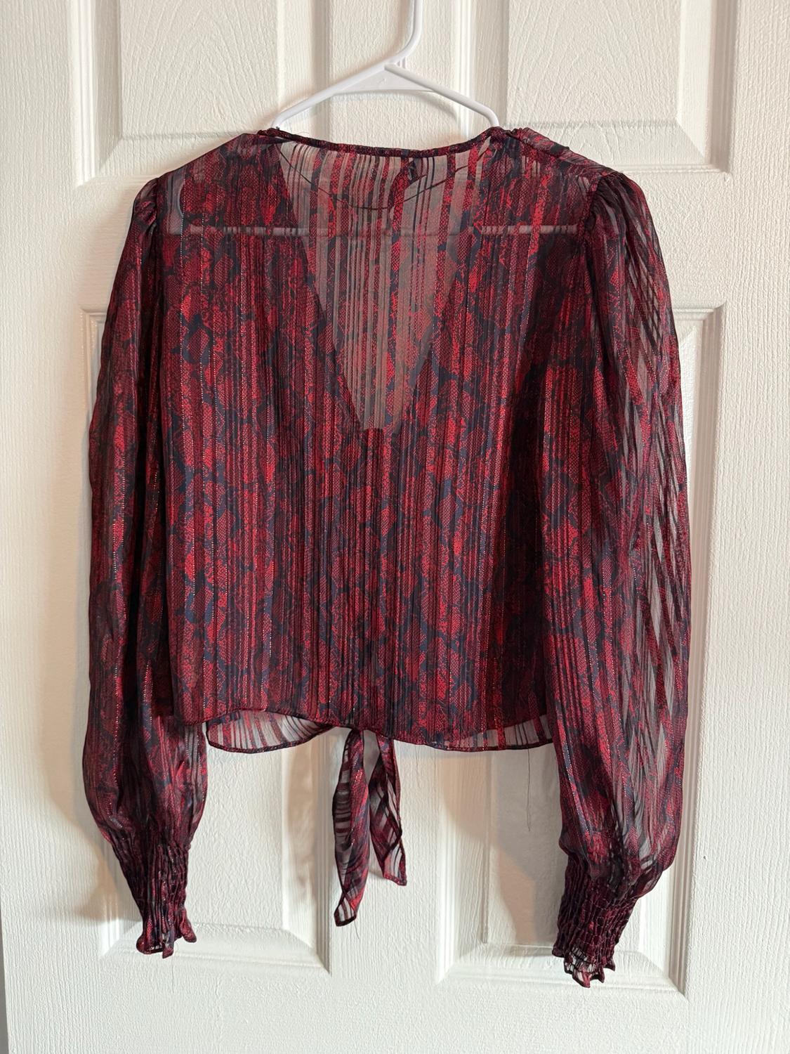 PRINTED BLOUSE WITH KNOT - Image 6
