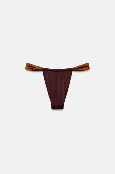BAS DE BIKINI DRAPÉ BIMATIÈRE - Marron de Zara - Image 2