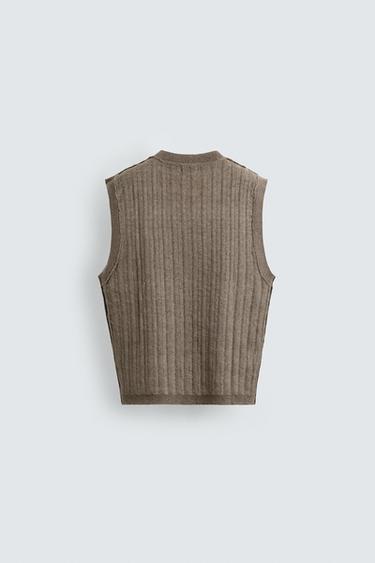 REVERSIBLE INSIDE-OUT KNIT VEST - Sand by Zara - Image 7