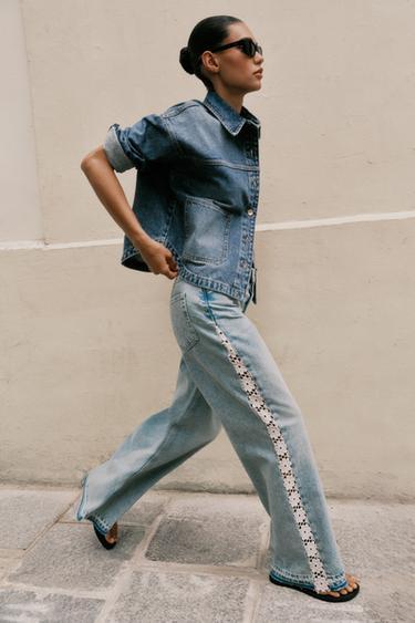 JEAN Z1975 JAMBES LARGES TAILLE HAUTE AVEC CROCHET - Bleu moyen de Zara