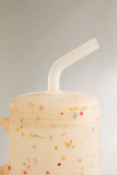 VERRE AVEC PAILLE ENFANT SILICONE CONFETTIS - Multicolore de Zara - Image 3