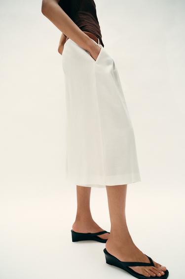 BERMUDA LONGUE CEINTURE - Blanc cassé de Zara - Image 3