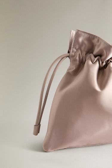 MEDIUM SATEEN BAG - Beige by Zara - Image 3