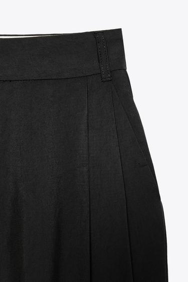 DOUBLE PLEAT TROUSERS WITH FLAPS - Black by Zara - Image 6