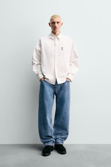 Zara LOOSE TAPERED FIT JEANS CHAMPION ® X ZARA - Mid-blue