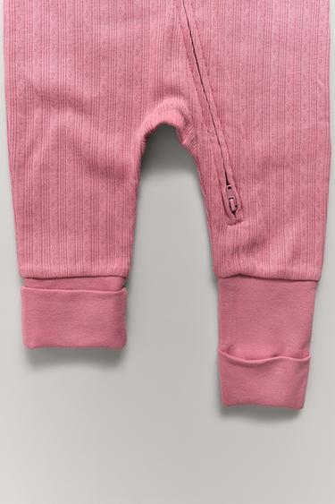 حزمة بيجامتين قطعة واحدة بقدم قابلة للتحويل بأزهار - وردي الخاص بـ Zara