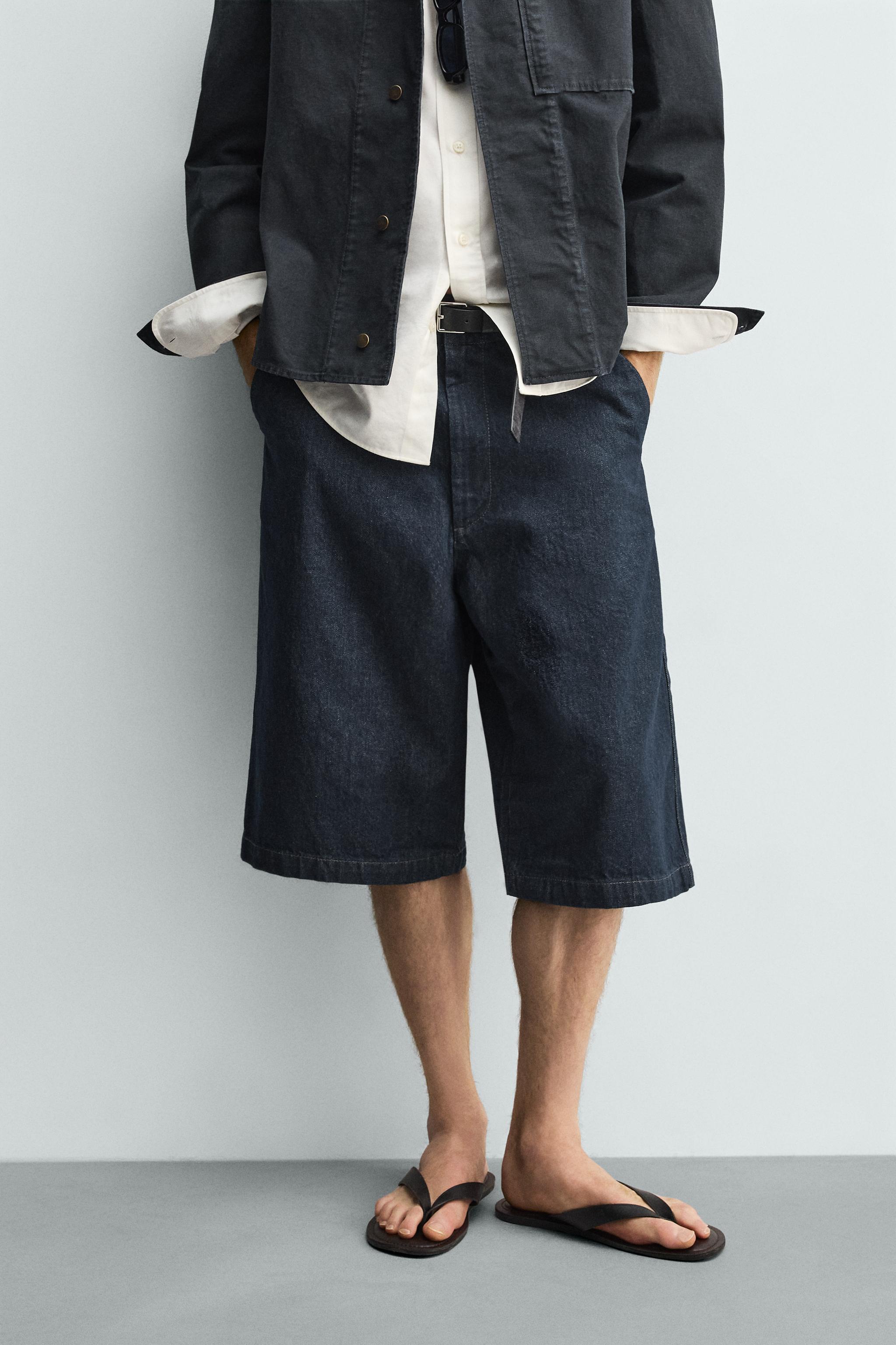 RELAXED FIT DENIM JORTS