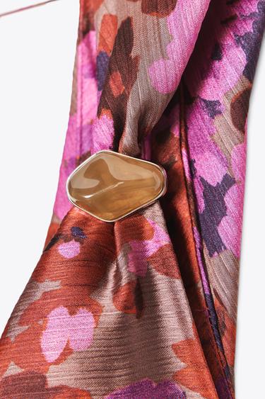 ROBE MI-LONGUE IMPRIMÉE FLEURS - Multicolore de Zara - Image 8