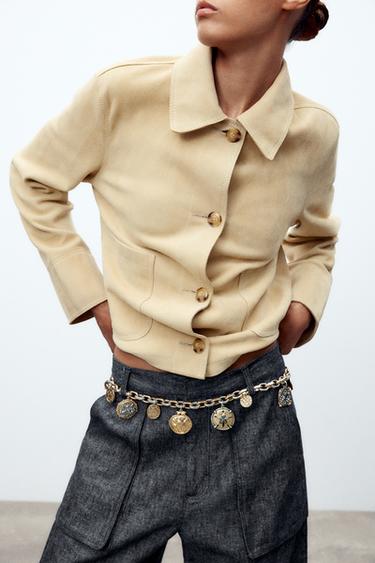 MIXED COIN METAL BELT - Golden by Zara
