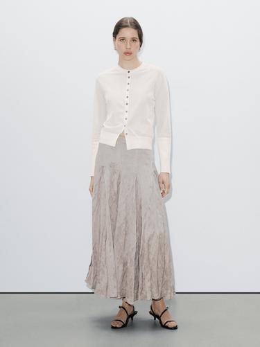 Zara Fine cotton blend cardigan - Studio - Ecru - Image 0