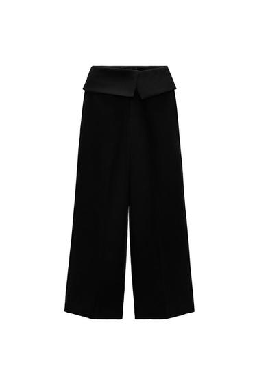 FULL LENGTH LINEN BLEND TROUSERS