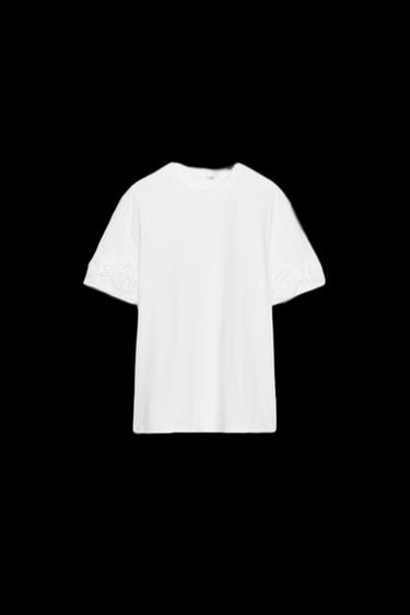 3D FLORAL T-SHIRT - White by Zara - Image 0