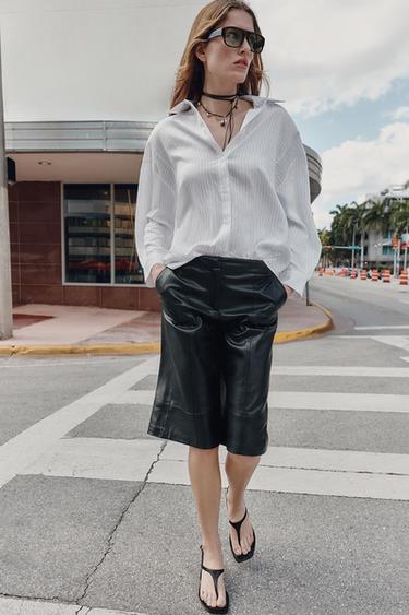 CAMISA OVERSIZE RAYAS - Blanco / Negro de Zara - Imagen 0