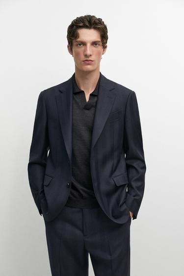 Herringbone suit blazer — Navy blue 2
