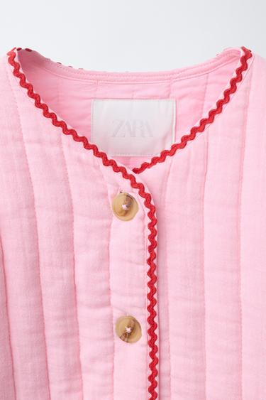 QUILTED JACKET WITH HEARTS - Light pink by Zara