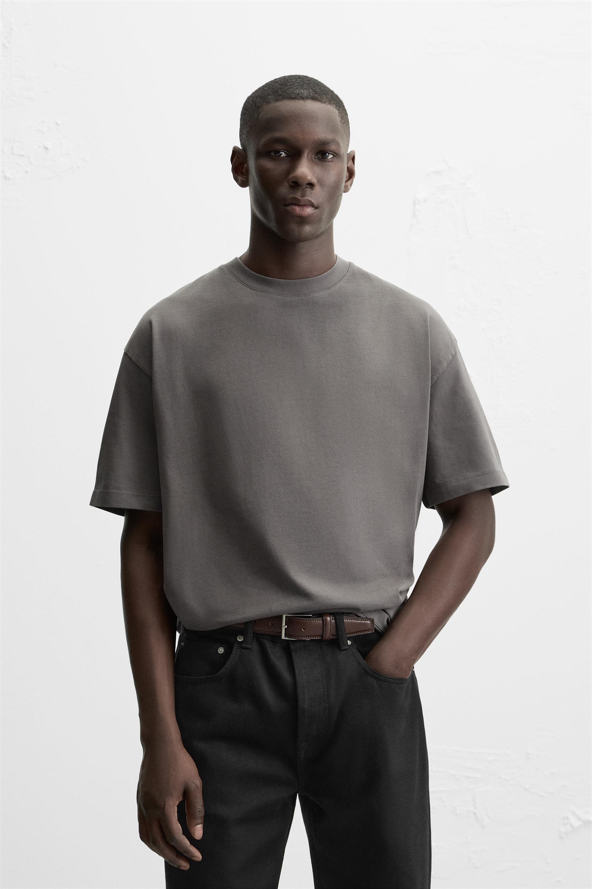 【ZARA】ベーシック HEAVY WEIGHT Ｔシャツ BASIC HEAVY WEIGHT T-SHIRT - Light blue | ZARA United States