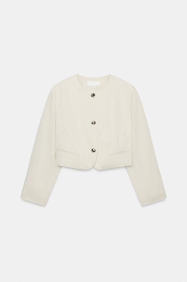 BLAZER CORTA BOTONES - Crudo de Zara - Imagen 0
