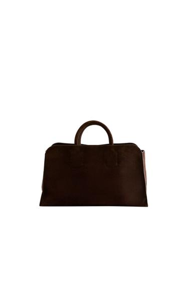 MINI SPLIT LEATHER TOTE BAG - Brown by Zara