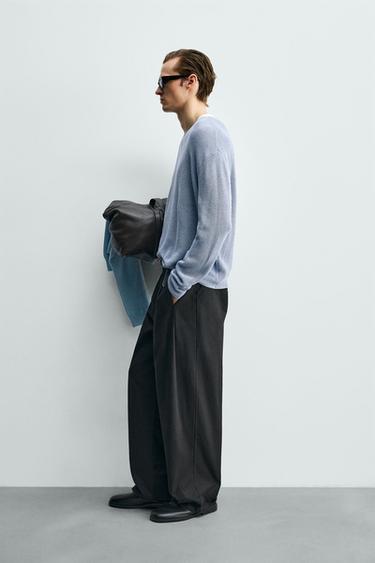 WIDE-LEG PLEATED TROUSERS - Brown by Zara - Image 3