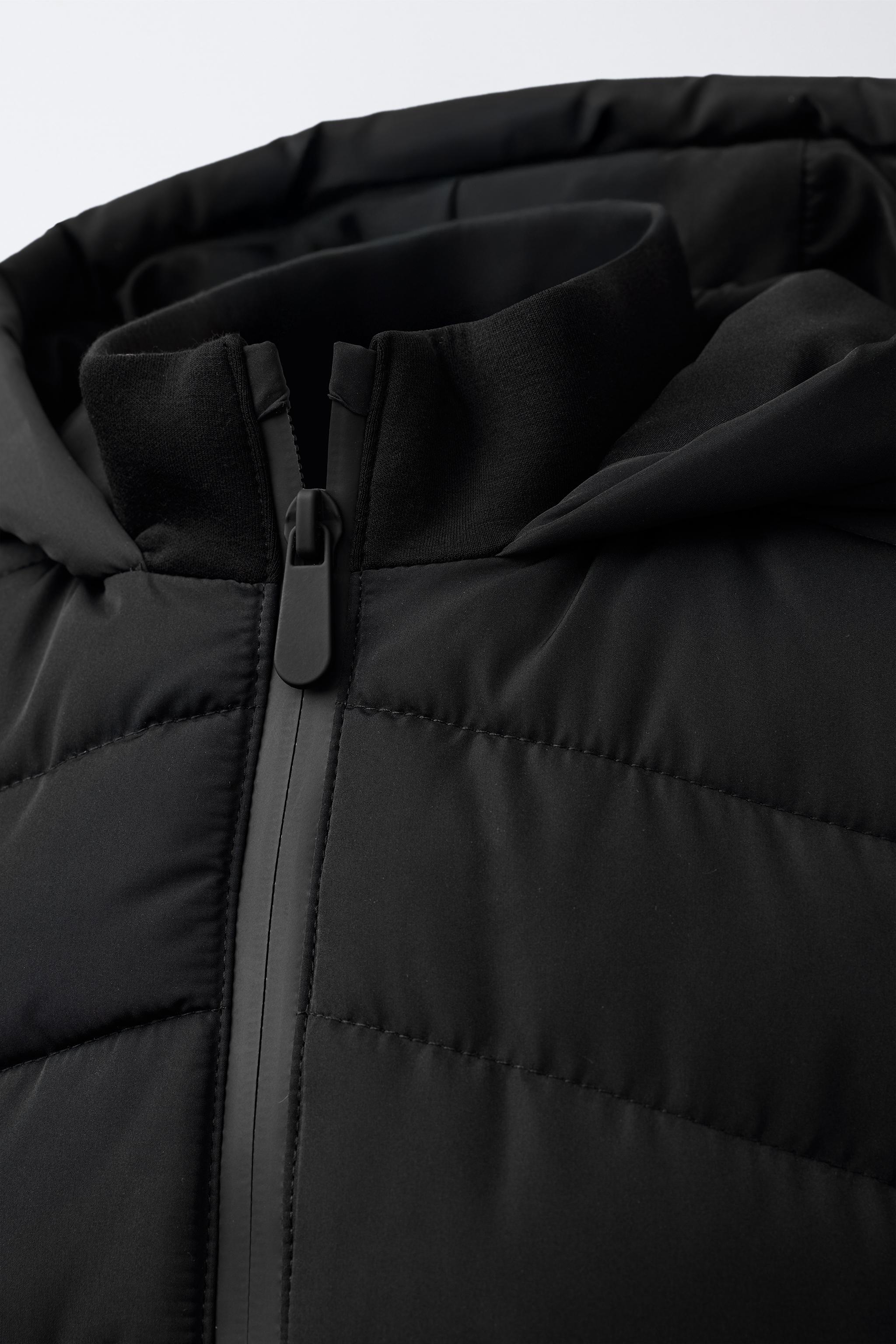 NEOPRENE EFFECT SLEEVE PADDED JACKET