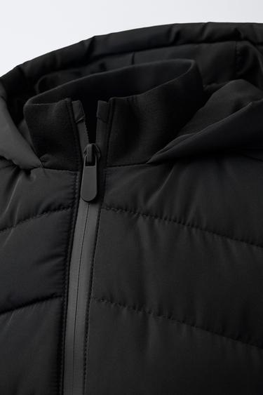 NEOPRENE-EFFECT SLEEVE PADDED JACKET - Black by Zara - Image 4