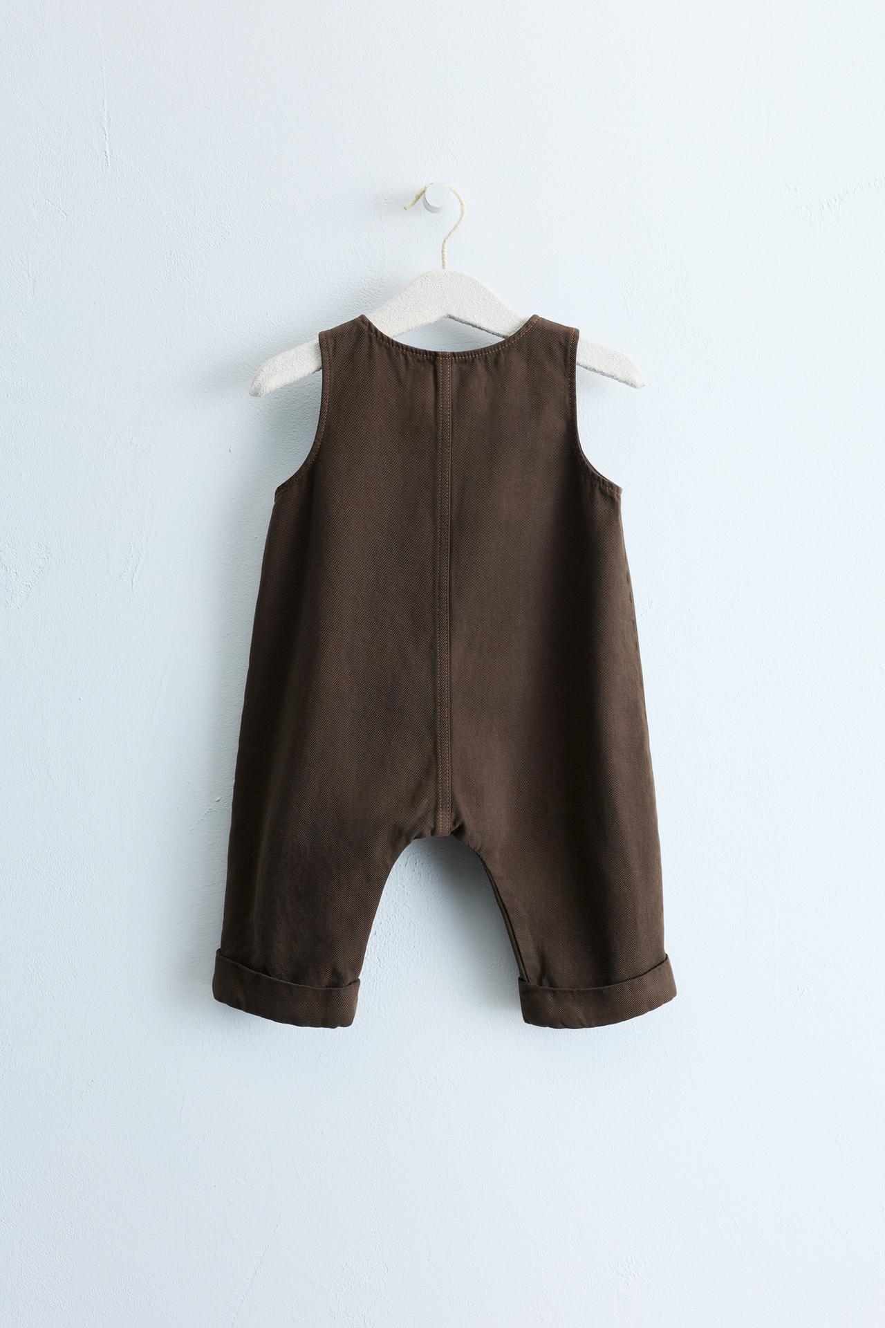 ZARA TIMELESS - SOLID SERGED OVERALLS — Dark brown
