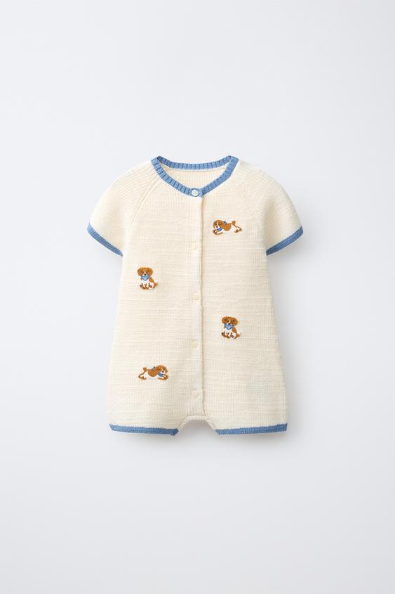 COMBI-SHORT EN MAILLE CHIOTS - Écru de Zara - Image 0