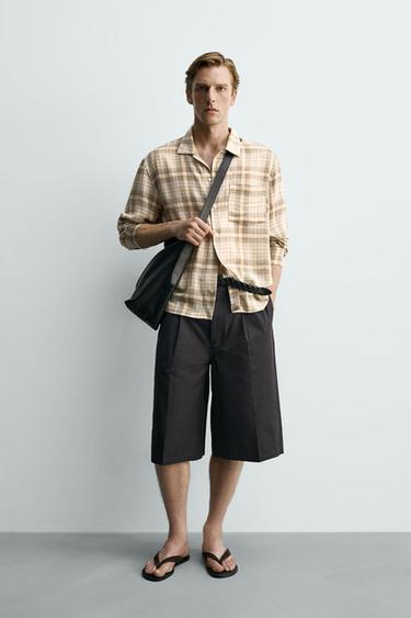 CAMISA RELAXED FIT CUADROS - Arena de Zara - Imagen 0