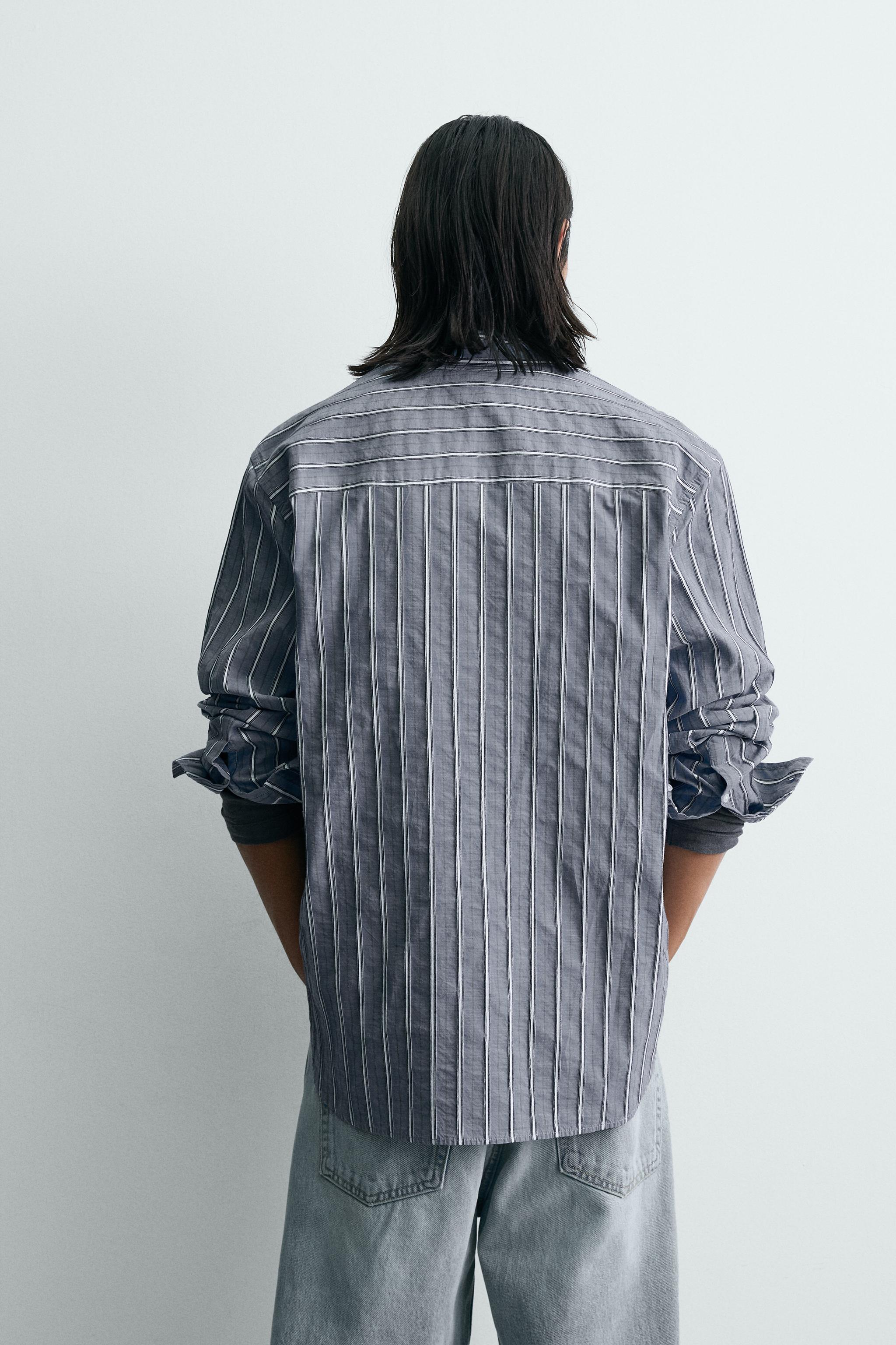 CHEMISE RELAXED FIT JACQUARD RAYURES