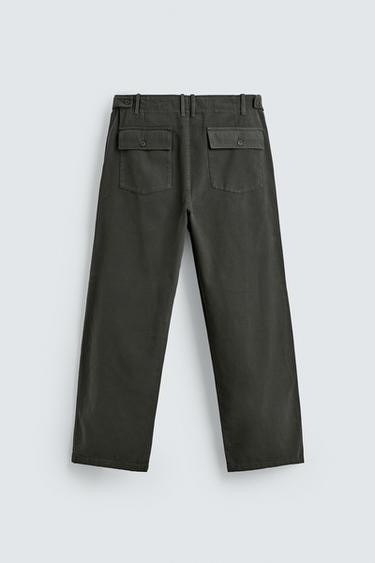 PANTALON COUPE DÉCONTRACTÉE À PASSANTS - Marron de Zara - Image 7