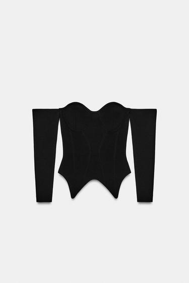 KNIT CORSETRY-INSPIRED TOP - Black by Zara - Image 0