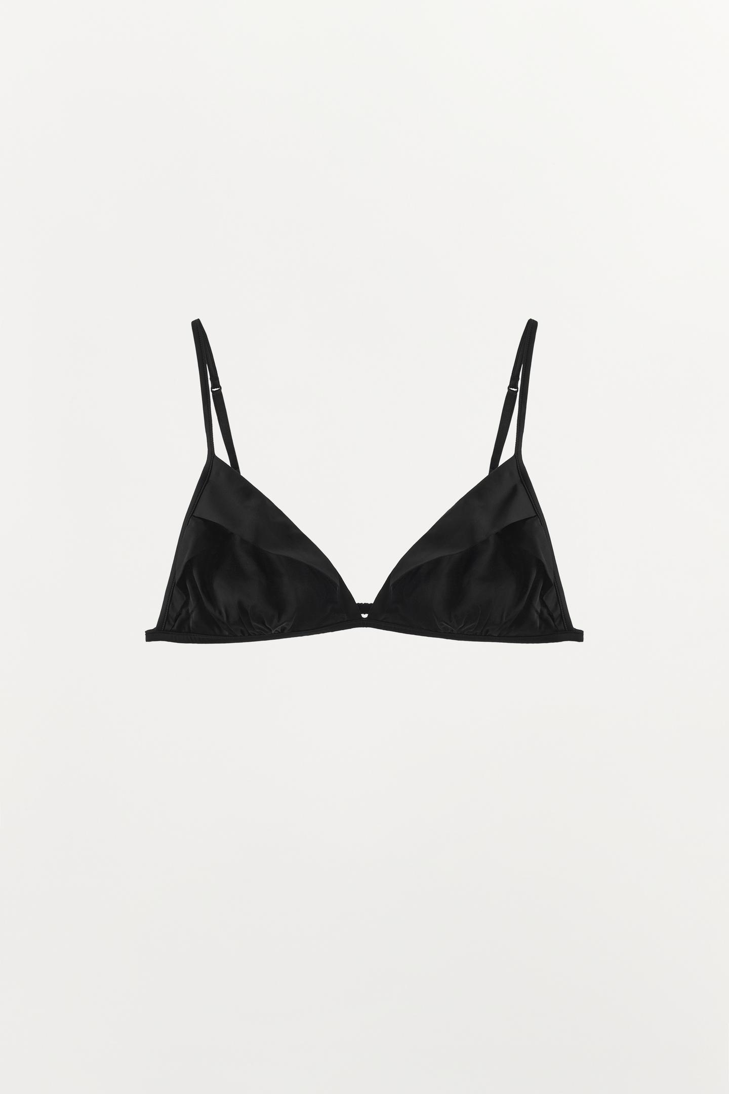 Бра Pleated, треугольные чашки — Zara, цвет: Чёрный — фото 5