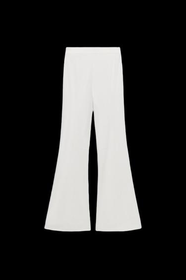 ZW COLLECTION FLARED TROUSERS WITH VENTS - Oyster-white by Zara