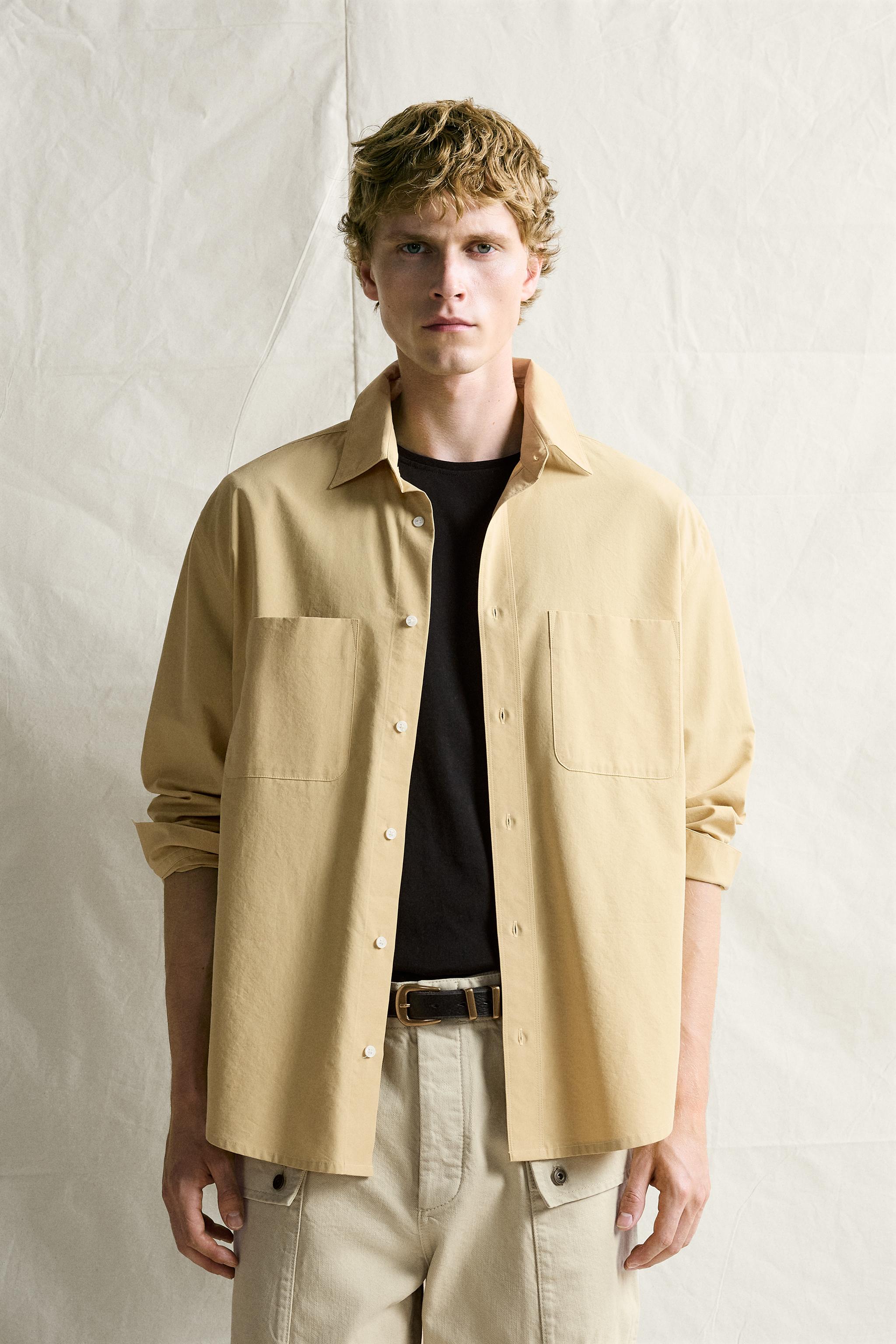 Zara CEPLİ RELAXED FIT GÖMLEK görsel 2
