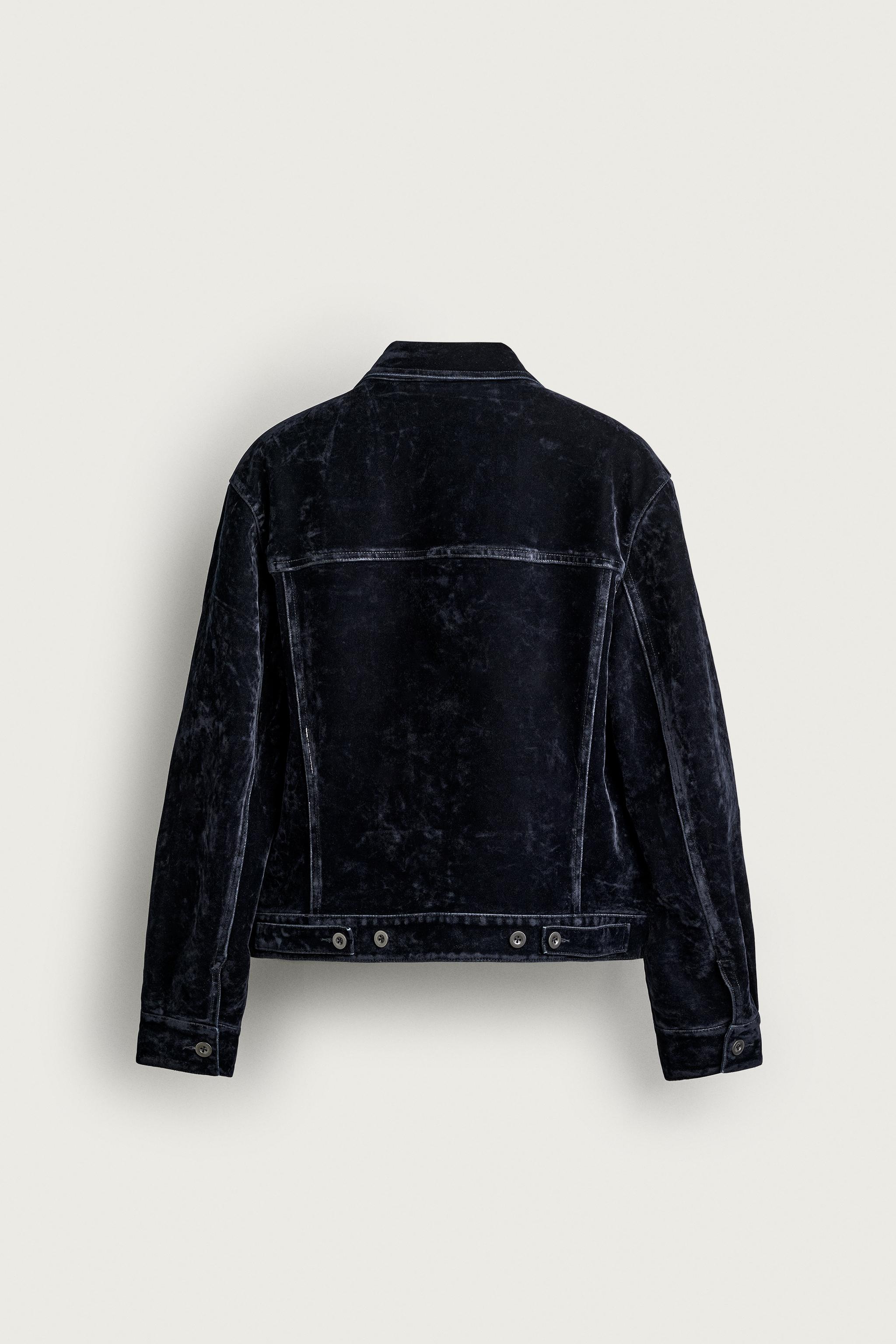 BLOUSON CROPPED FIT DENIM FLOCADO