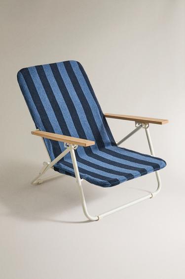 STRIPED TOWEL BEACH CHAIR COVER - Blues by Zara