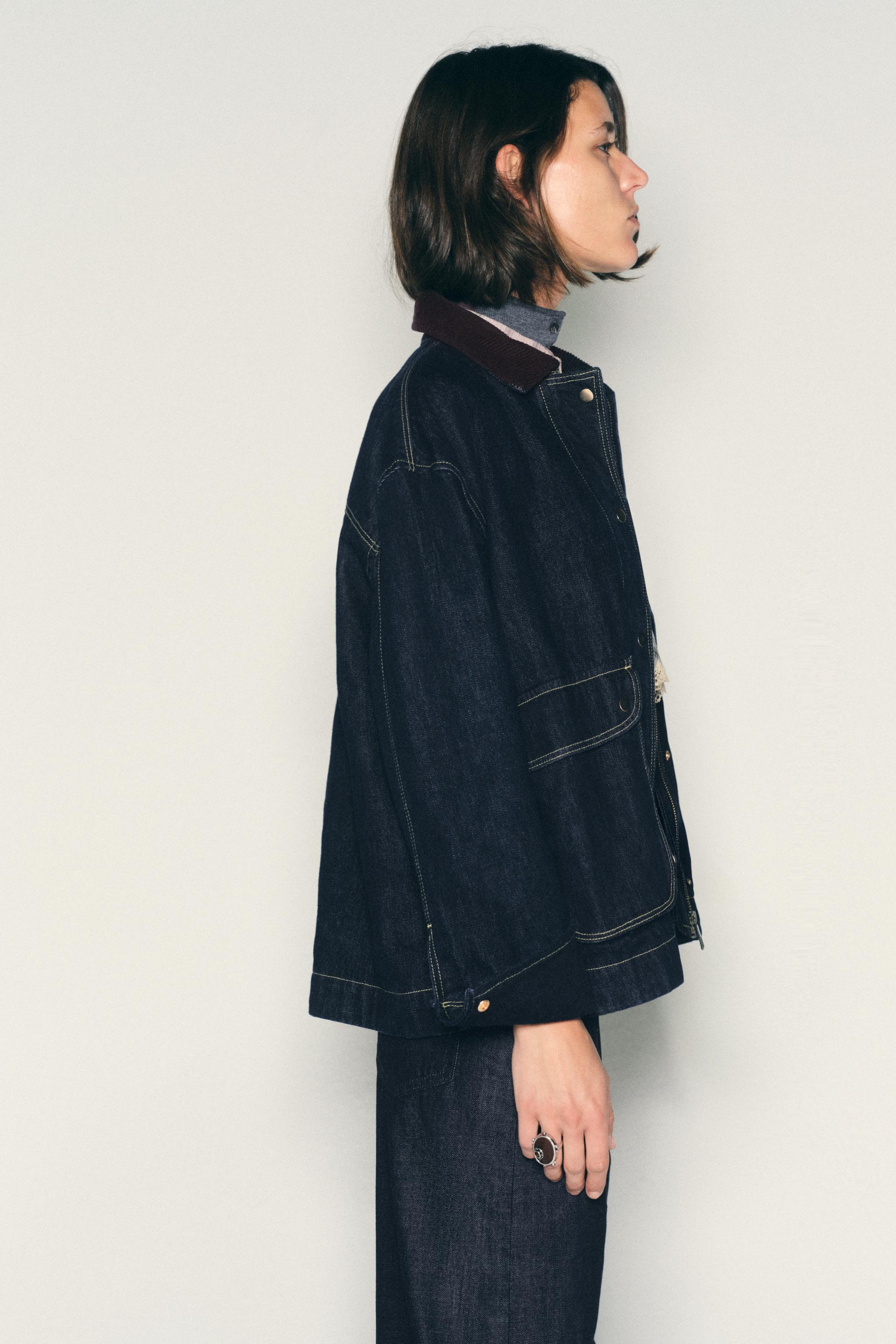 Z1975 DENIM JACKET WITH CORDUROY COLLAR