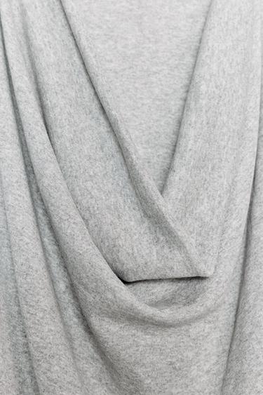ASYMMETRIC DRAPED TOP - Grey marl by Zara - Image 5