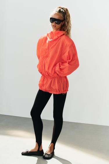 VESTIDO MINI NYLON CREMALLERA - Naranja flúor de Zara - Imagen 0