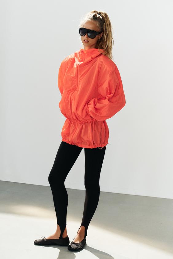 TECHNICAL FABRIC JACKET WITH SHOULDER PADS AND ZIP - Neon orange de Zara - Imagen 0