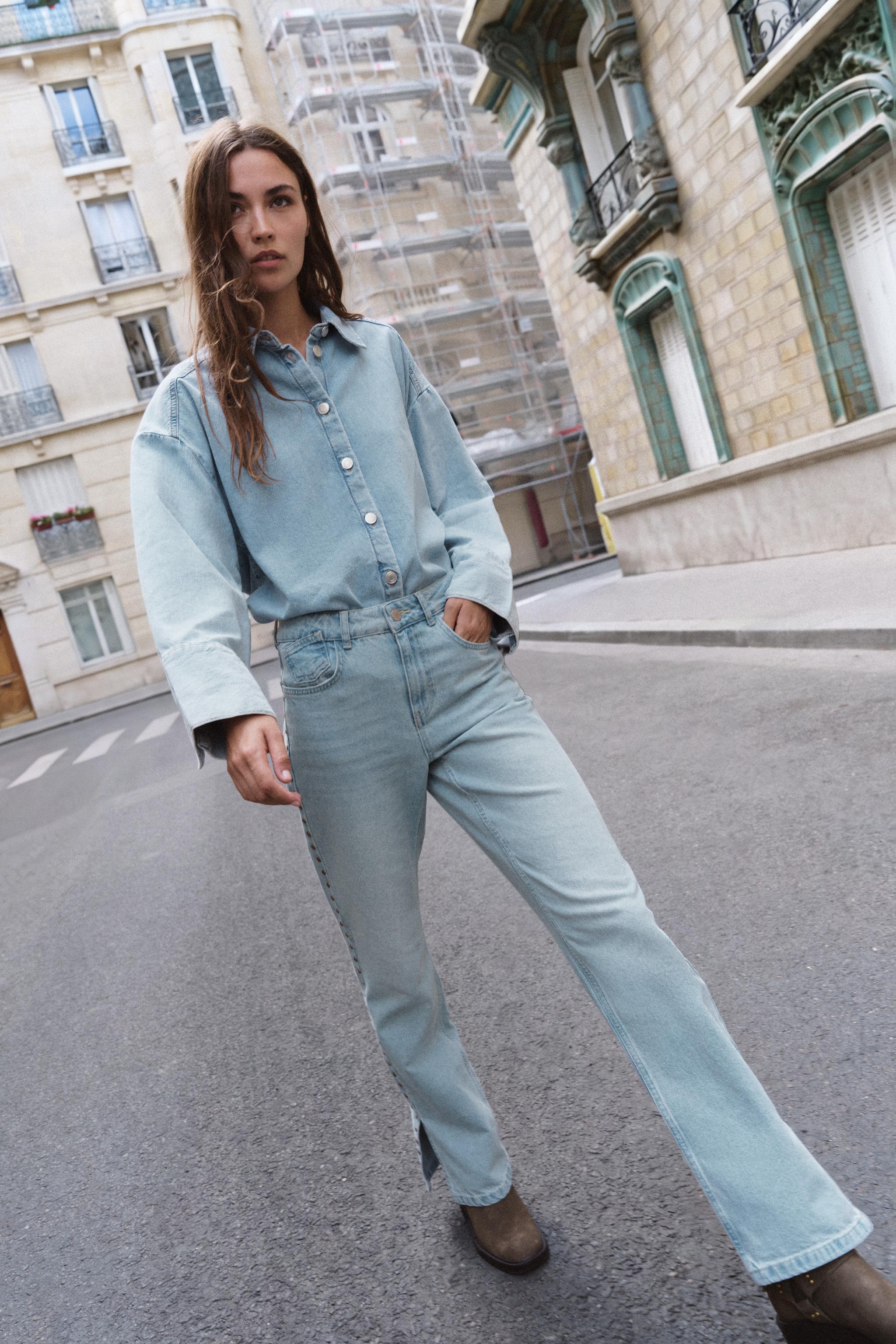 JEAN Z1975 DROIT TAILLE MI-HAUTE À CLOUS