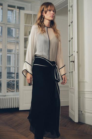 CONTRAST DRESS - ZW COLLECTION - Black by Zara